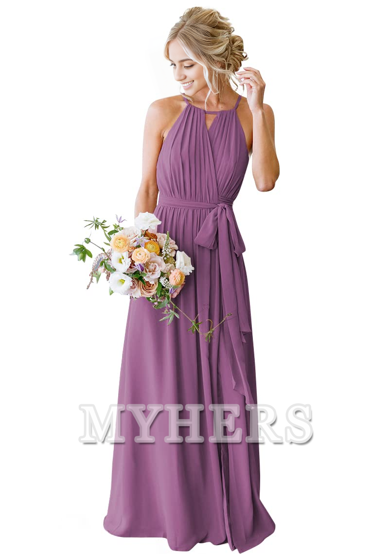 A-Line Pleated Elegant Simple Fashion Long Bridesmaid Dresses Wedding Guests Dresses