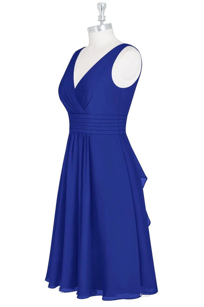 V-Neck Backless A-Line Short Bridesmaid Dress