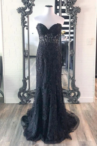 Sweetheart  Lace Mermaid Long Formal Dress