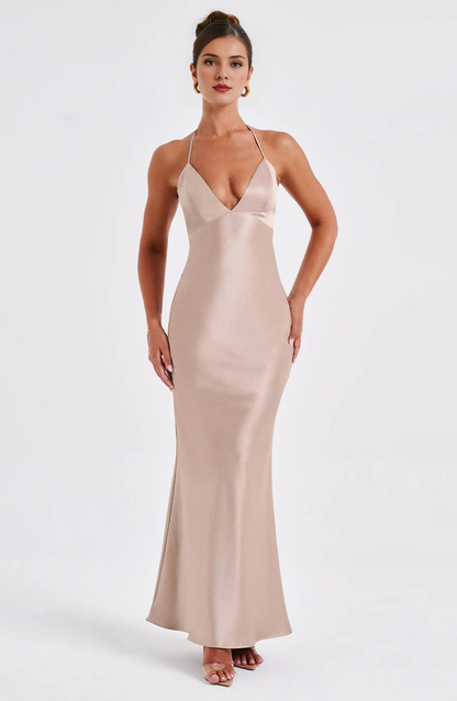 Mermaid Spaghetti Strap Plunge Backless Sheath Dresses Elegant Simple Bridesmaid Dresses Wedding Guests Dresses