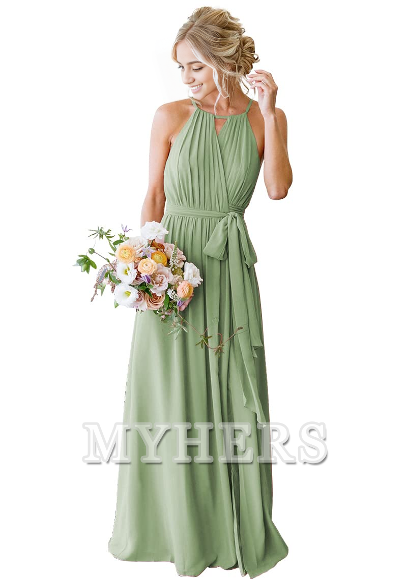 A-Line Pleated Elegant Simple Fashion Long Bridesmaid Dresses Wedding Guests Dresses