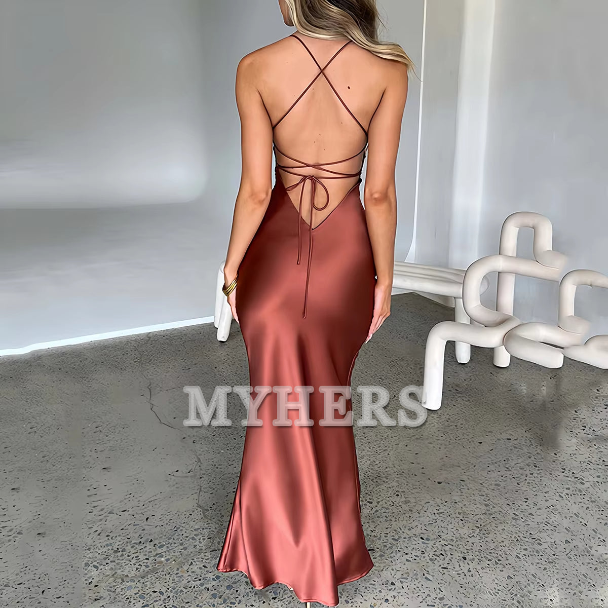 Spaghetti Straps Backless Sexy Dress Beauty Elegant Party Tight Long Dress Sexy Charming Evening Dress Formal Women's Dresses