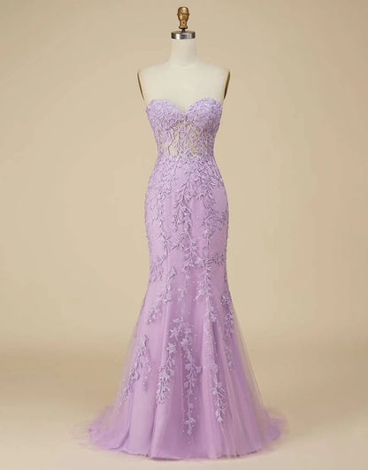 Sheath Sweetheart Prom Dress with Appliques