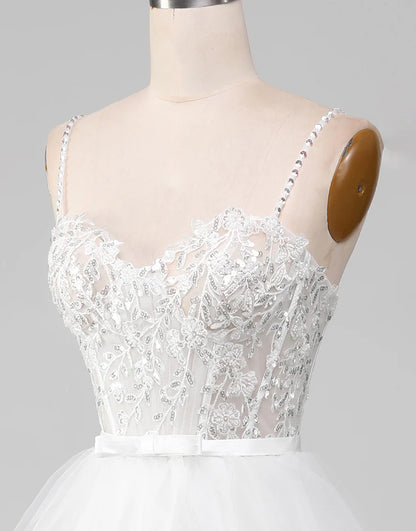 A-Line Lace Long Prom Dress with Slit