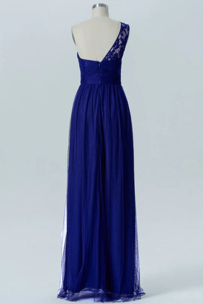 One-Shoulder Floor Length Bridesmaid Dress