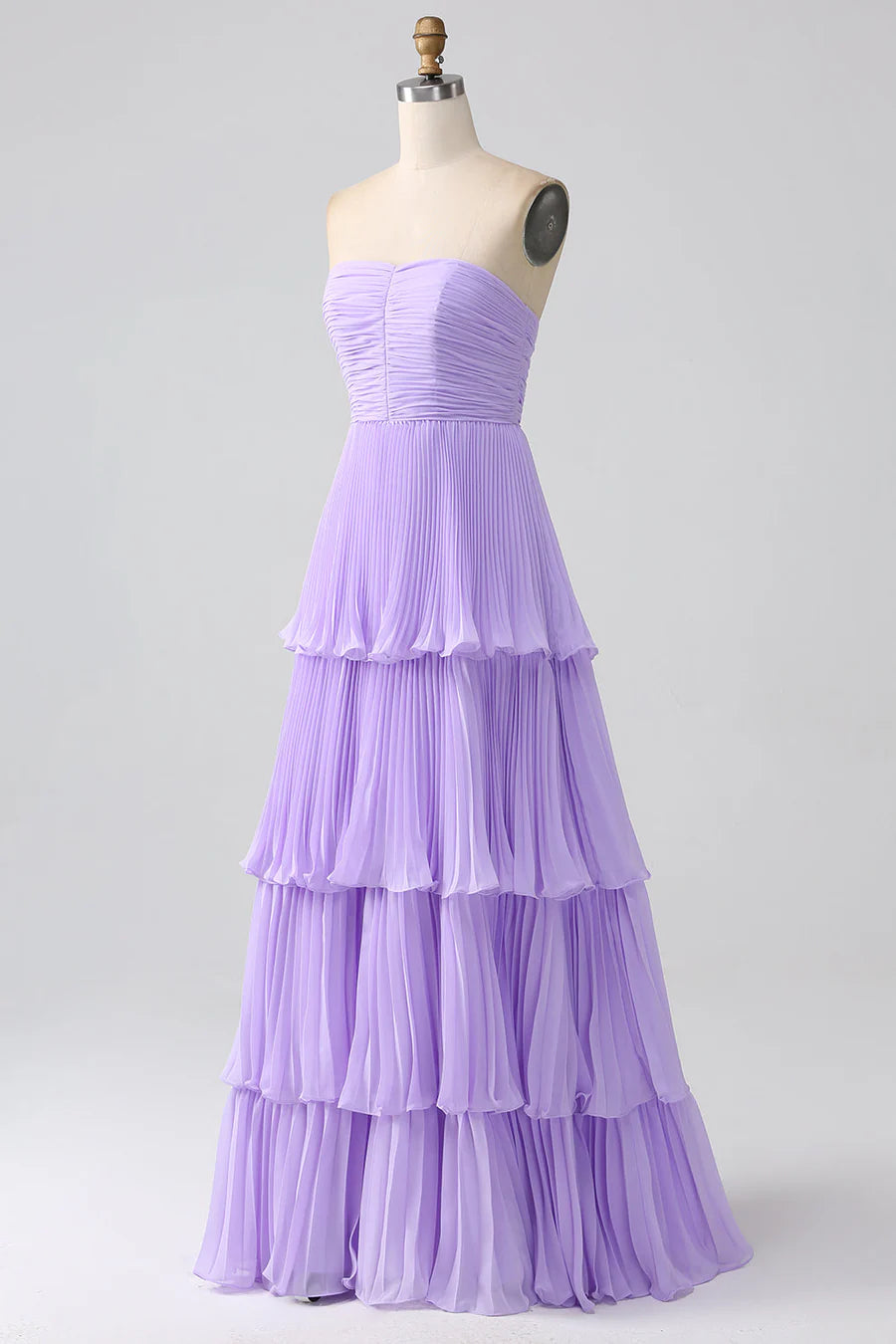 Strapless Multi-Layer Long Formal Dress