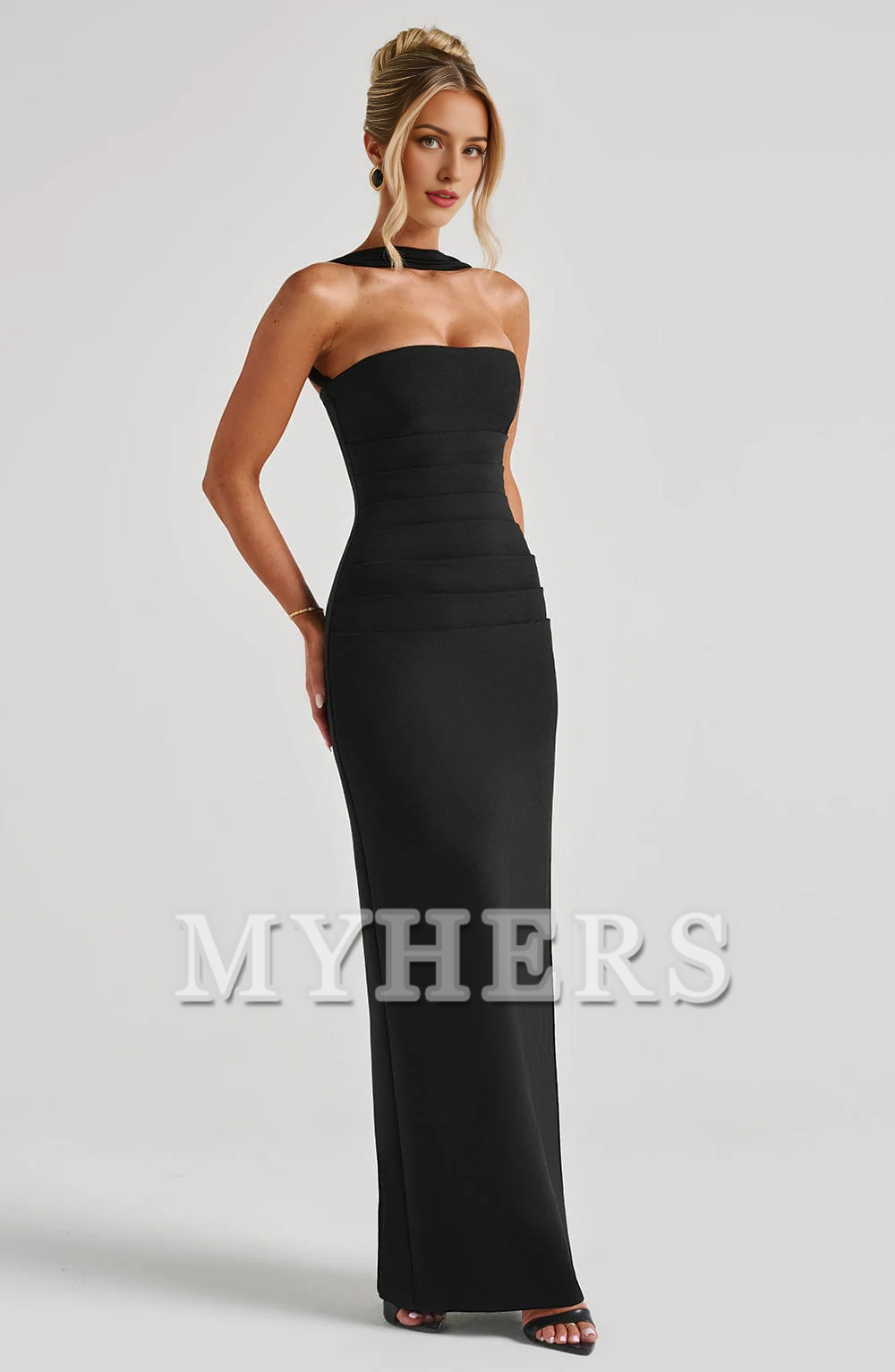Fashion Strapless Pleated Split to the Back Cultivate oneself Elegant Dresses Bridesmaid Dresses Wedding Guests Dresses