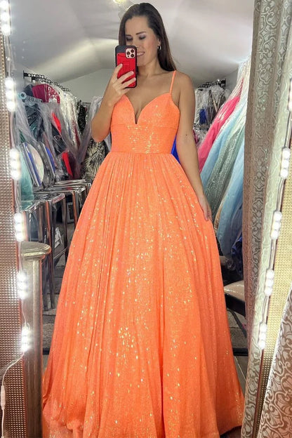 Sequin Empire Long Prom Dress