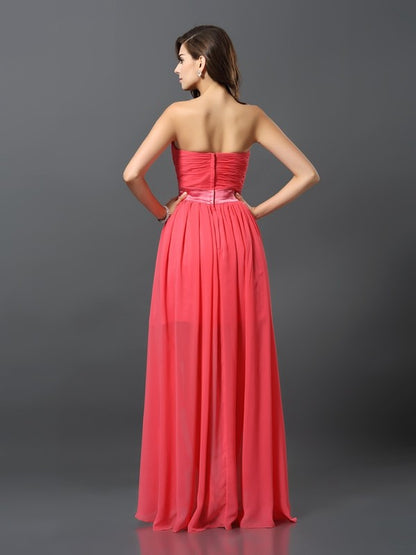 A-Line/Princess Sweetheart Sleeveless High Low Chiffon Bridesmaid Dresses