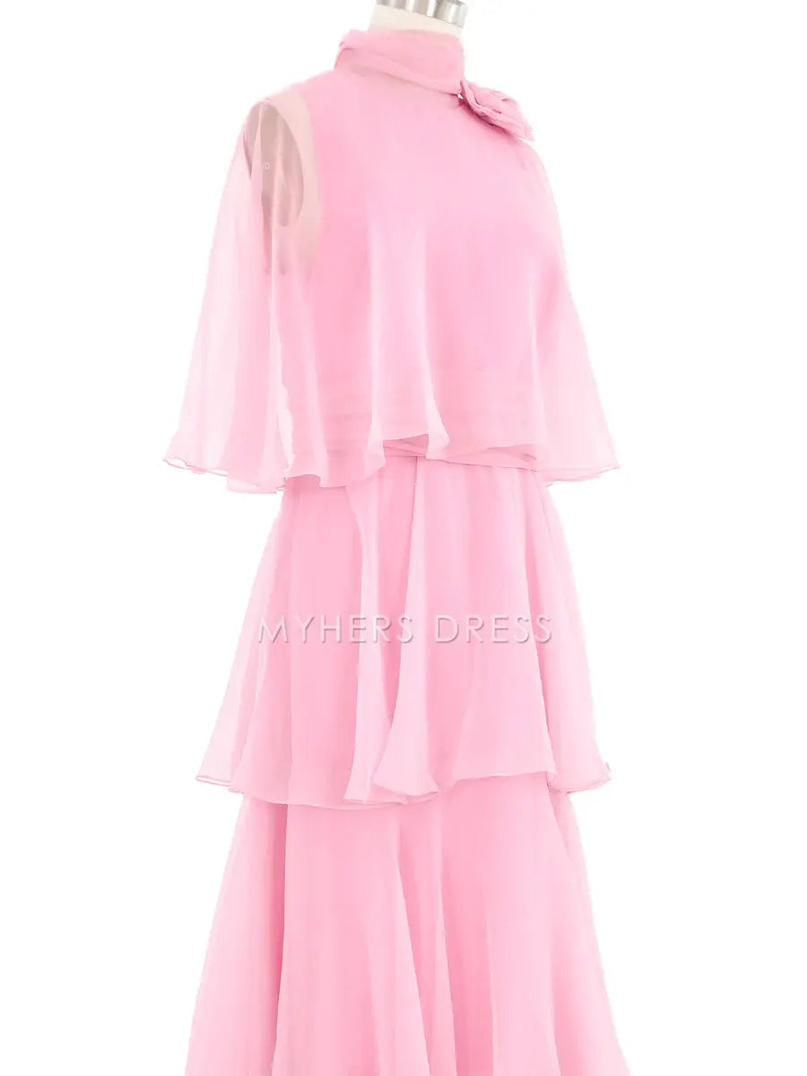 My Hers Prom Dress A Line Ruched Tiered Chiffon Fantastic Fashion Elegant Ladies Formal Dress
