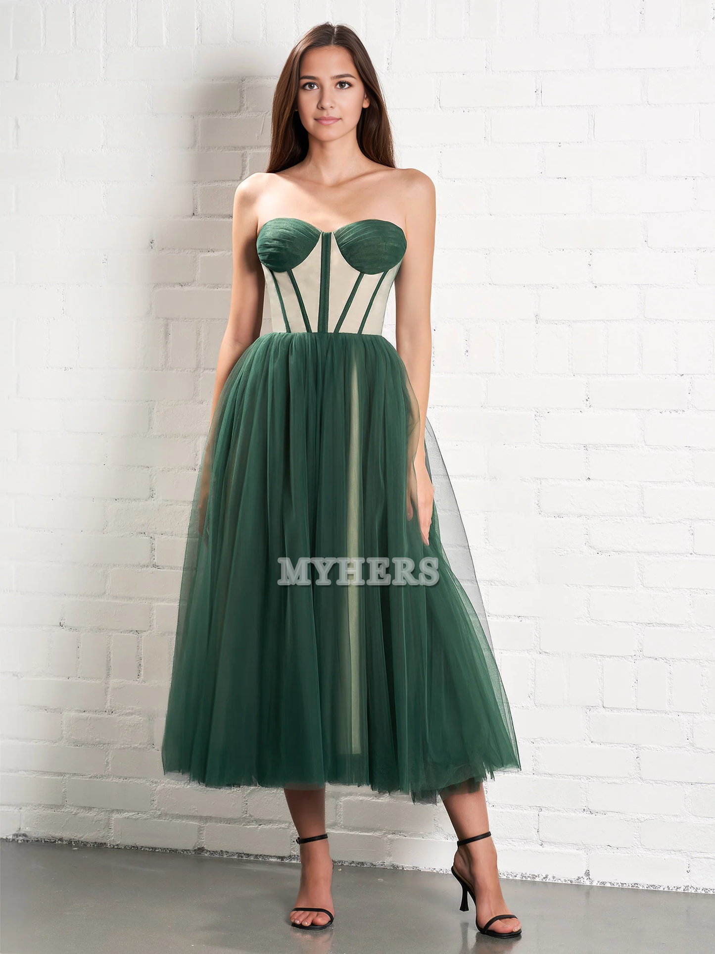 Formal Wear Dresses Wedding Guest Dresses Sweetheart Strapless Puffy Midi Tulle Dress Romantic Atmosphere Evening Dress