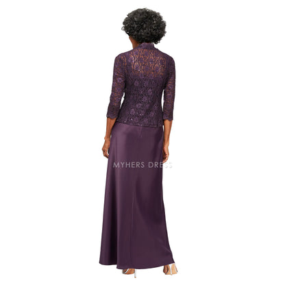 My Hers New Product Mother of The Bride Dress Two Piece with Lace Jacket Exquisite Dresses Wedding Guests Dresses