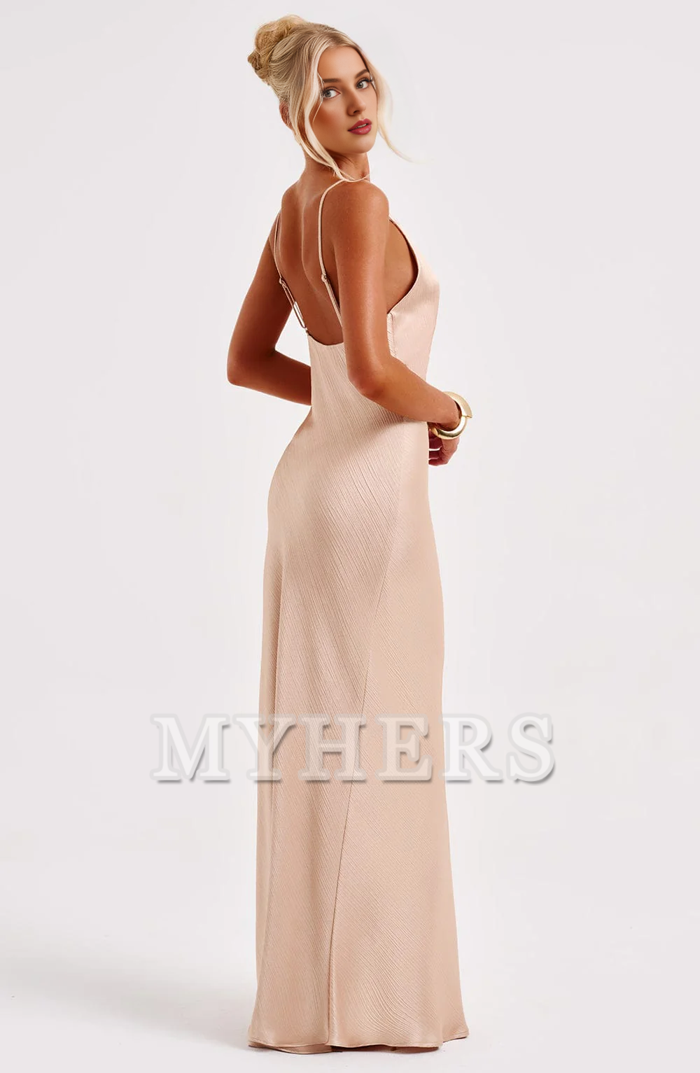 Elegant Mermaid Spaghetti Strap Deep V Neck Backless Sheath Charming Dresses Bridesmaid Dresses Wedding Guests Dresses