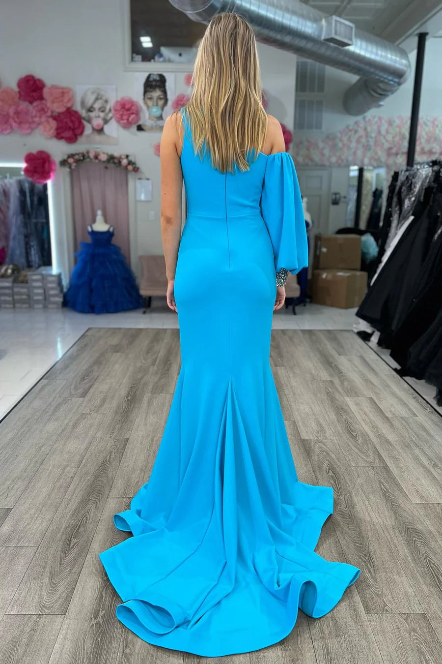 Asymmetrical  Mermaid Long Formal Dress with Slit