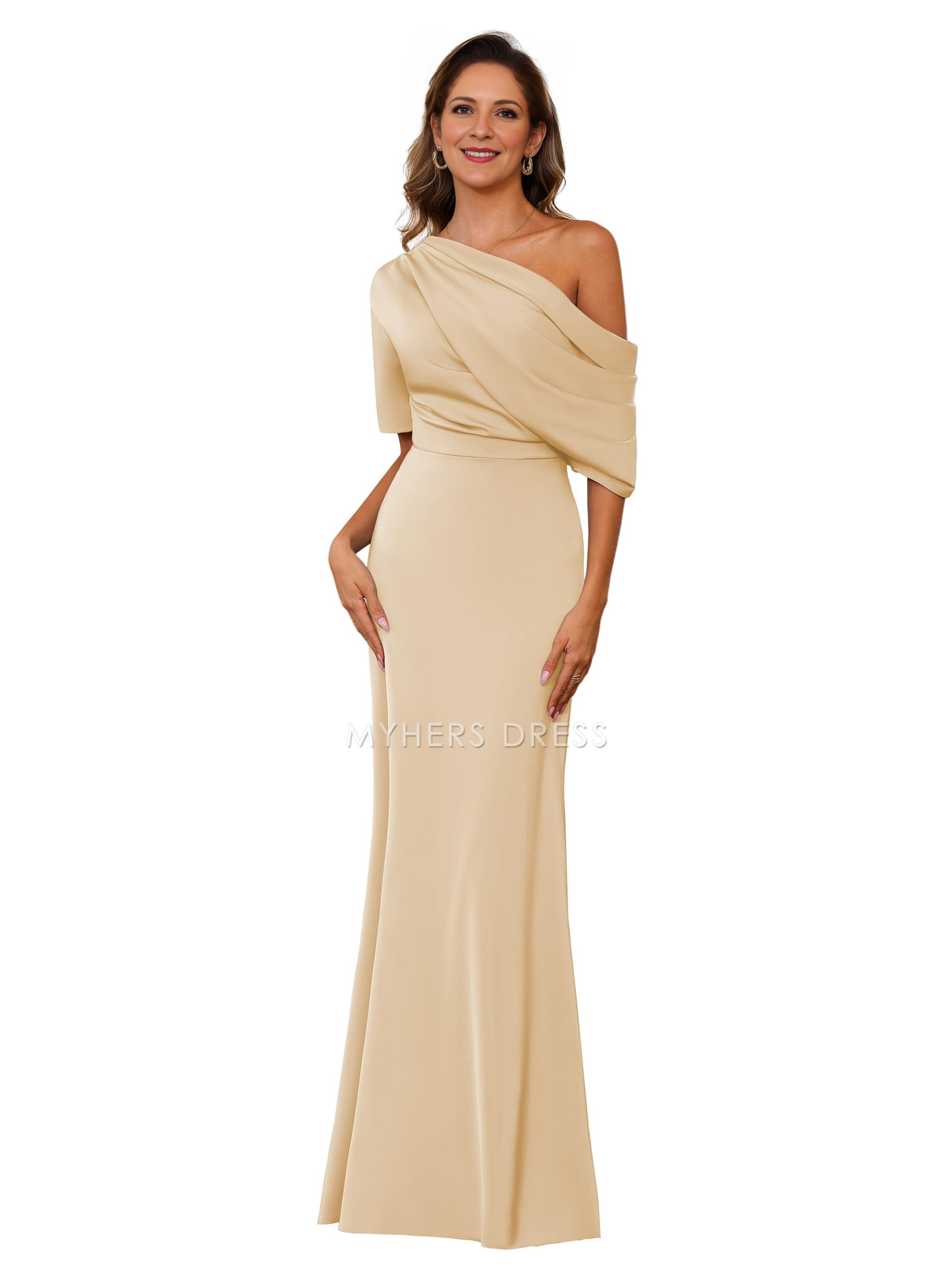 My Hers New Product Mother of The Bride Dress One Shoulder Formal Gown Mermaid Cultivate oneself Dress Elegant Temperament Dress Wedding Guests Dresses