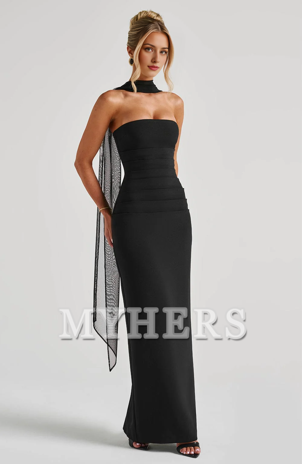 Fashion Strapless Pleated Split to the Back Cultivate oneself Elegant Dresses Bridesmaid Dresses Wedding Guests Dresses