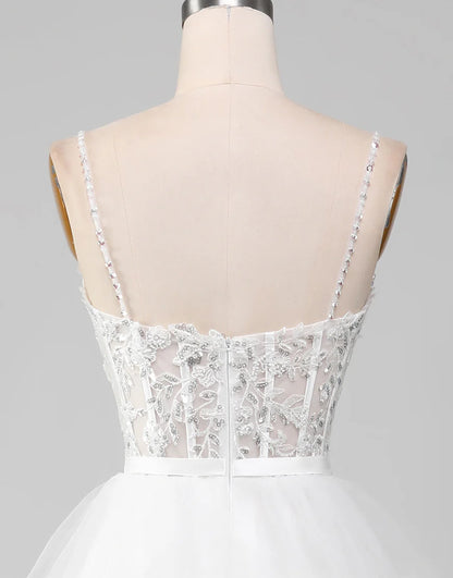 A-Line Lace Long Prom Dress with Slit