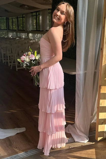 Strapless Multi-Layer Long Formal Dress