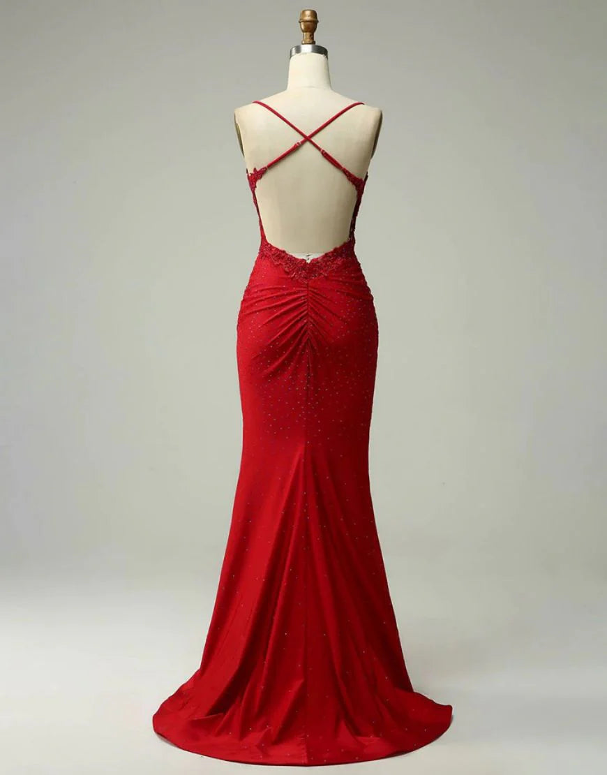 Backless Long Tight Prom Dress