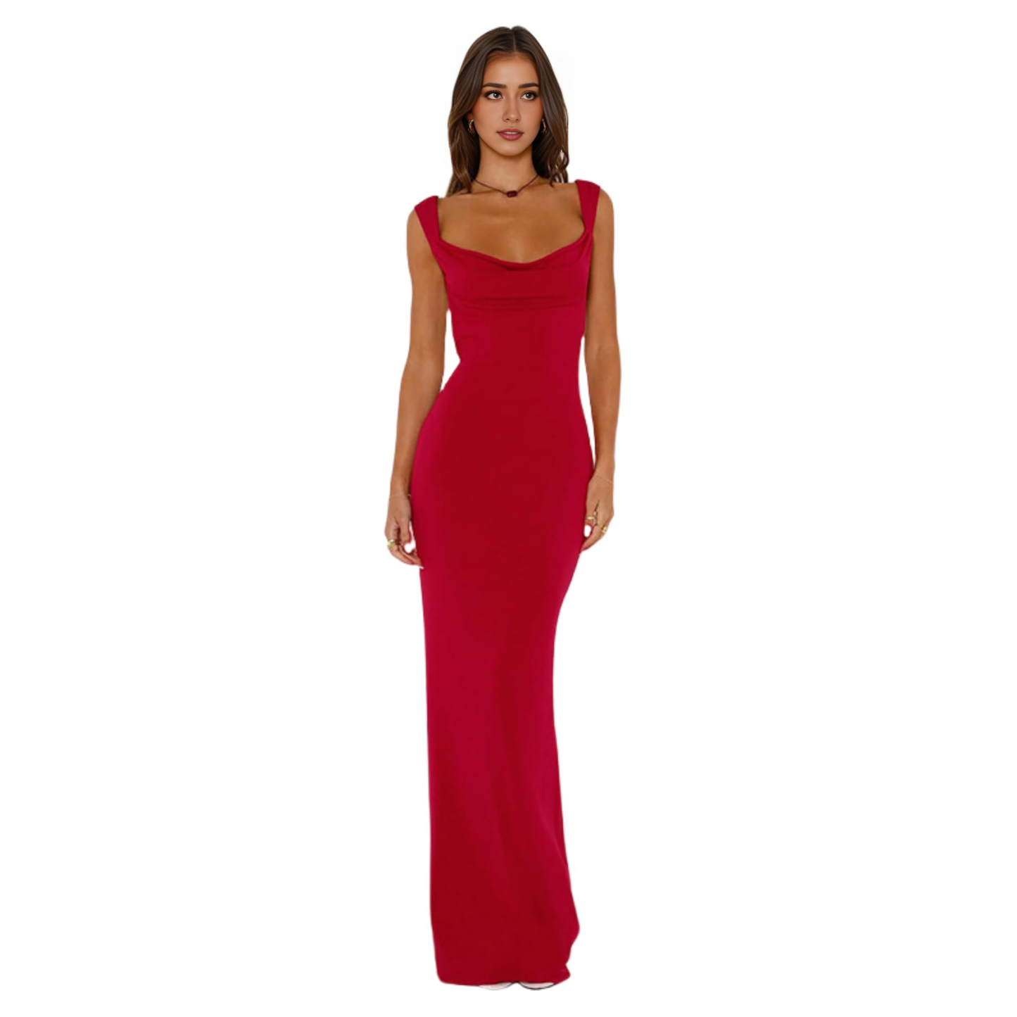 Wedding Guest Dresses Women's Sexy Cowl Neck Sleeveless Backless Maxi Dress Elegant Satin Bowknot Long Dress Floor Length Evening Gown Formal Dresses