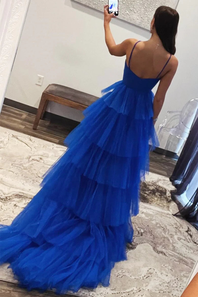 Print Halter Keyhole Ruffle Tiered Long Prom Dress