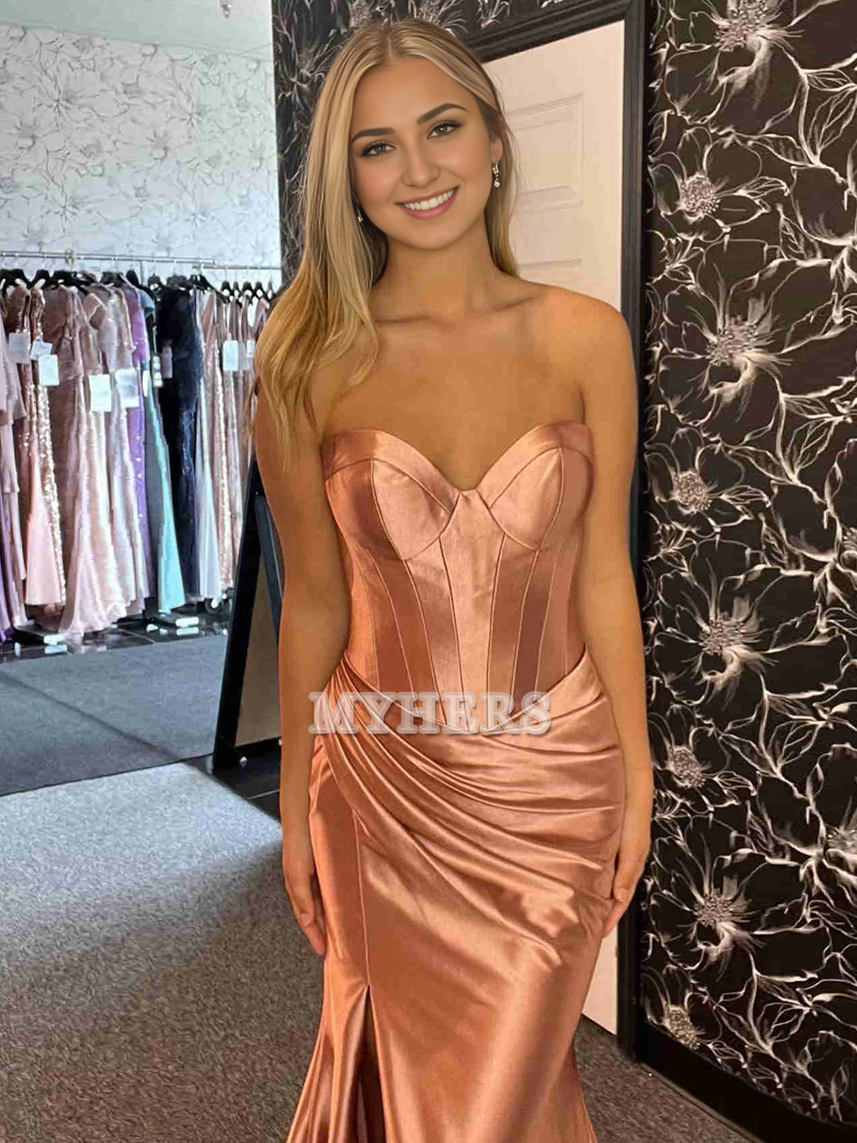 Formal Wear Dresses Wedding Guest Dresses Off Shoulder Sweetheart Pleated Mermaid Cultivate oneself Long Prom Dress Side Fork Exquisite Evening Dress