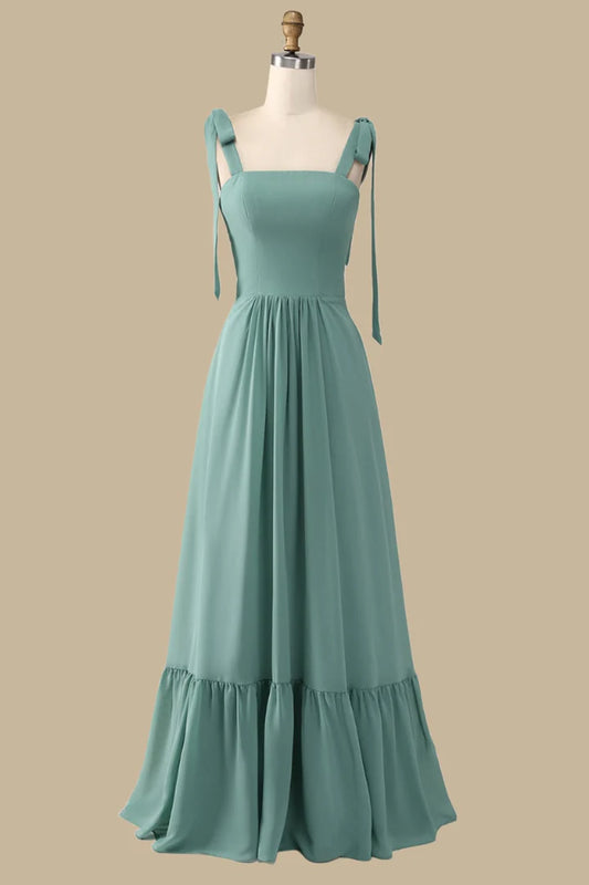 A-Line Maxi Dress with Bow Straps