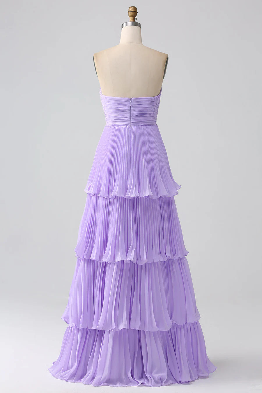 Strapless Multi-Layer Long Formal Dress