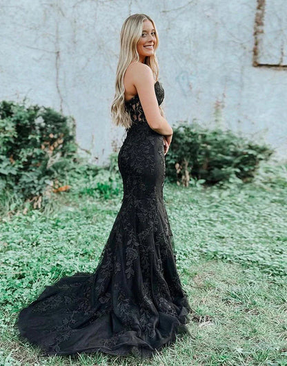Long Sheath Sweetheart Prom Dress with Appliques