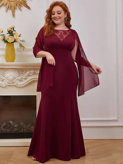 Mother of the Bride Dress Elegant V Neck Floor Length Satin Sleeveless with Lace