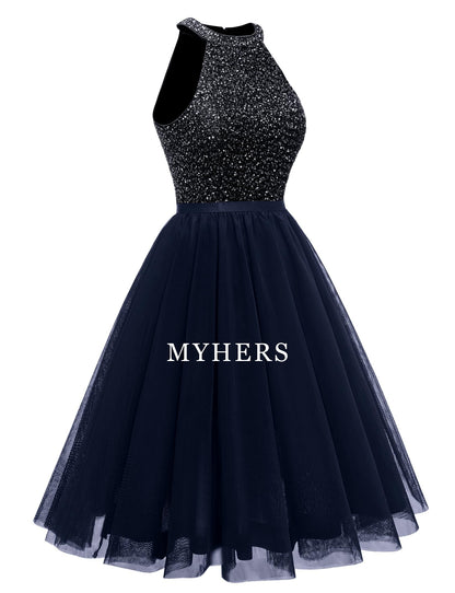 Formal Wear Dresses Homecoming Dresses Sequin Dress A Line Prom Cocktail Swing Tulle Dress Sparkly Prom Dress
