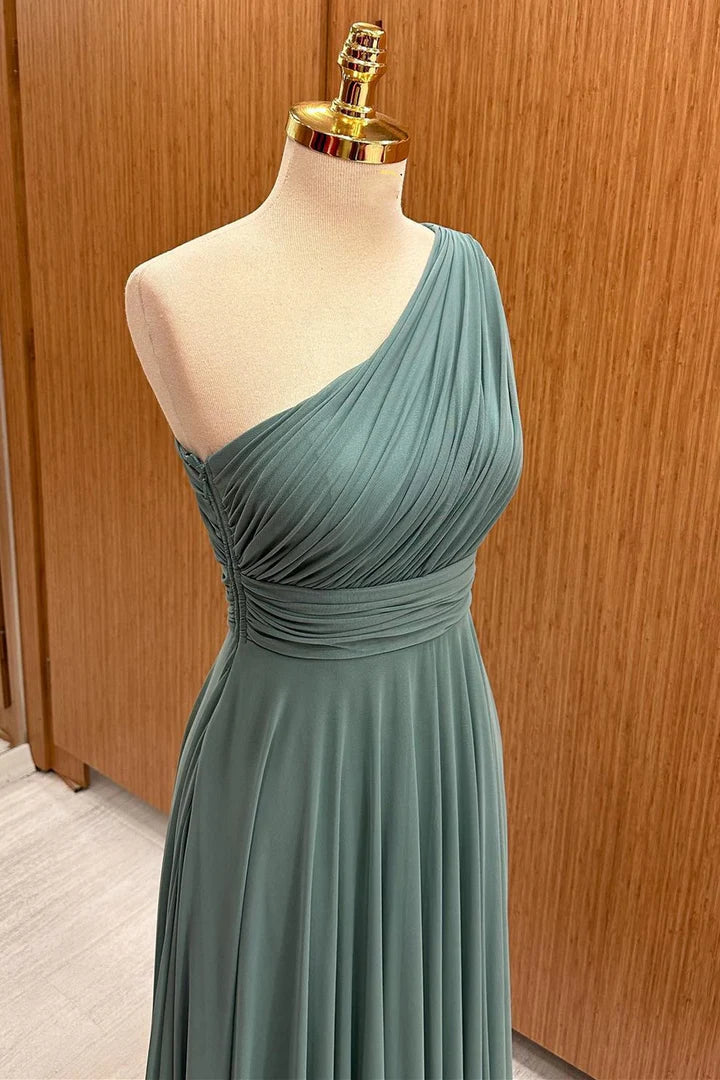 One-Shoulder A-Line Chiffon Bridesmaid Dress