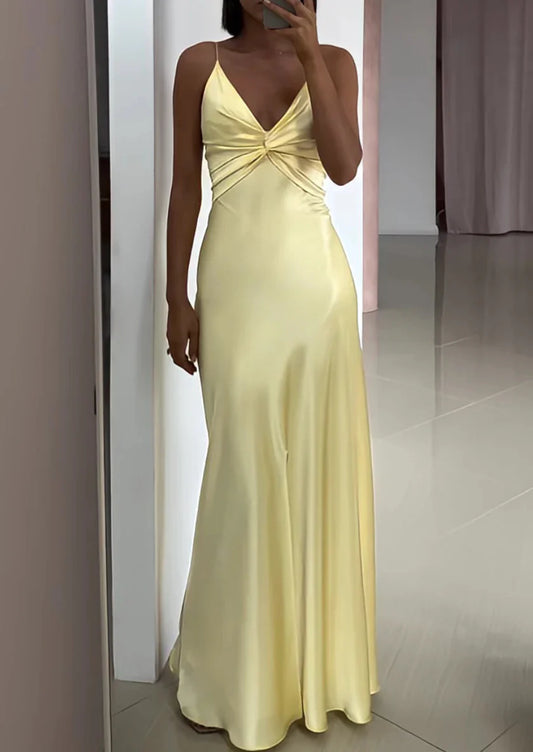 My Hers Prom Dress V Neck Spaghetti Strap Sheath Long Exquisite Charming Ladies Formal Dress