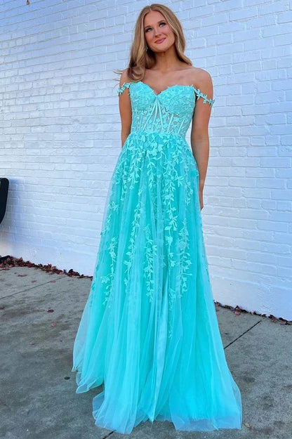 Floral Lace Sweetheart A-Line Prom Dress