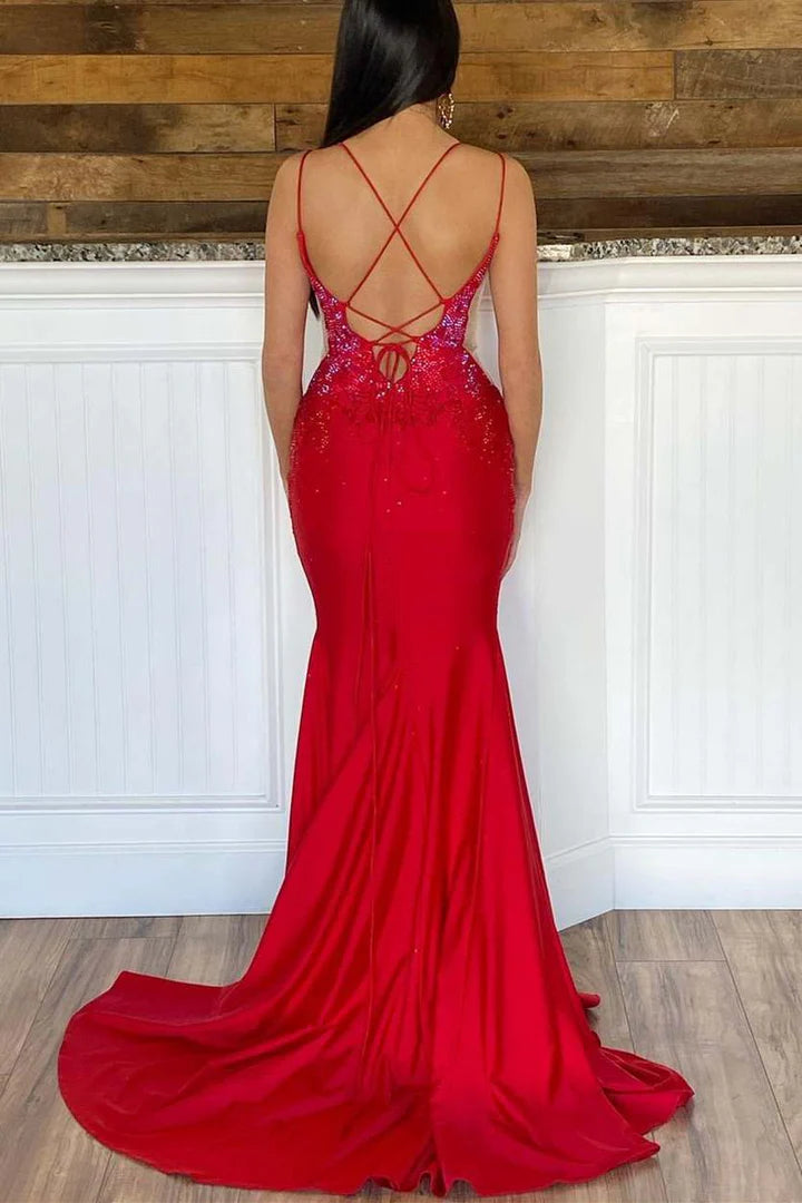 Mermaid Beaded Long Formal Dress with Slit