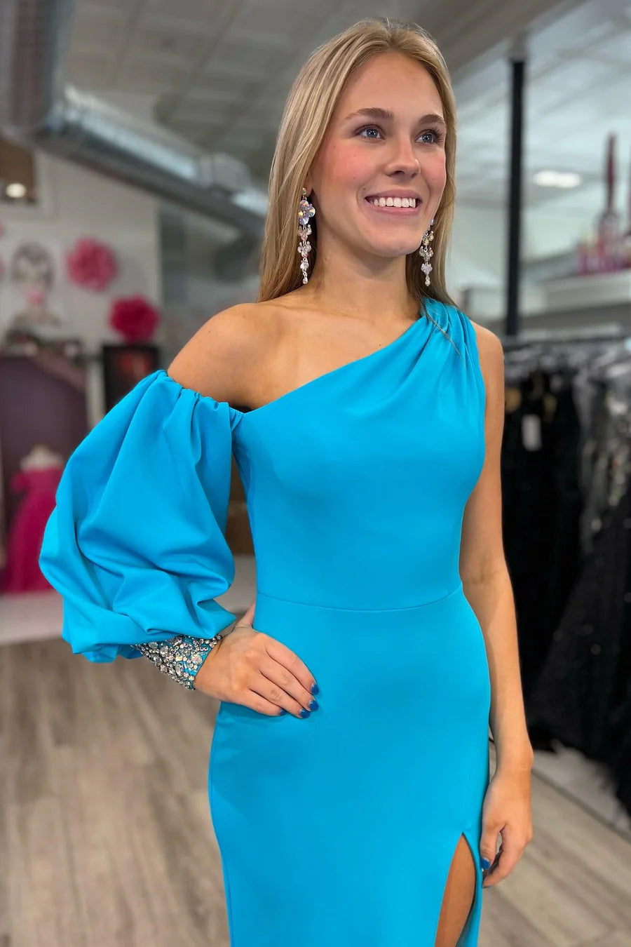 Asymmetrical  Mermaid Long Formal Dress with Slit