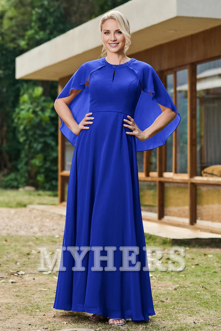 My Hers New Product Mother of The Bride Dress Flutter Sleeves Chiffon A-Line Ruched Dress Fashion Elegant Wedding Guests Dresses