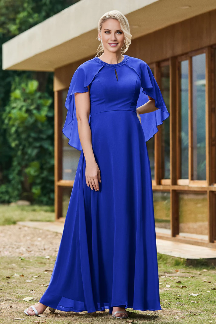 My Hers New Product Mother of The Bride Dress Flutter Sleeves Chiffon A-Line Ruched Dress Fashion Elegant Wedding Guests Dresses