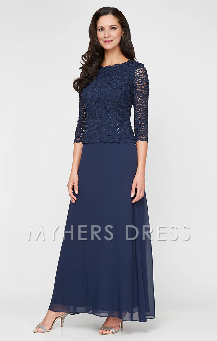My Hers New Product Mother of The Bride Dress Long Gown with Sequin Lace Bodice Chiffon Skirt Elegant Simple Wedding Guests Dresses