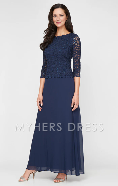 My Hers New Product Mother of The Bride Dress Long Gown with Sequin Lace Bodice Chiffon Skirt Elegant Simple Wedding Guests Dresses