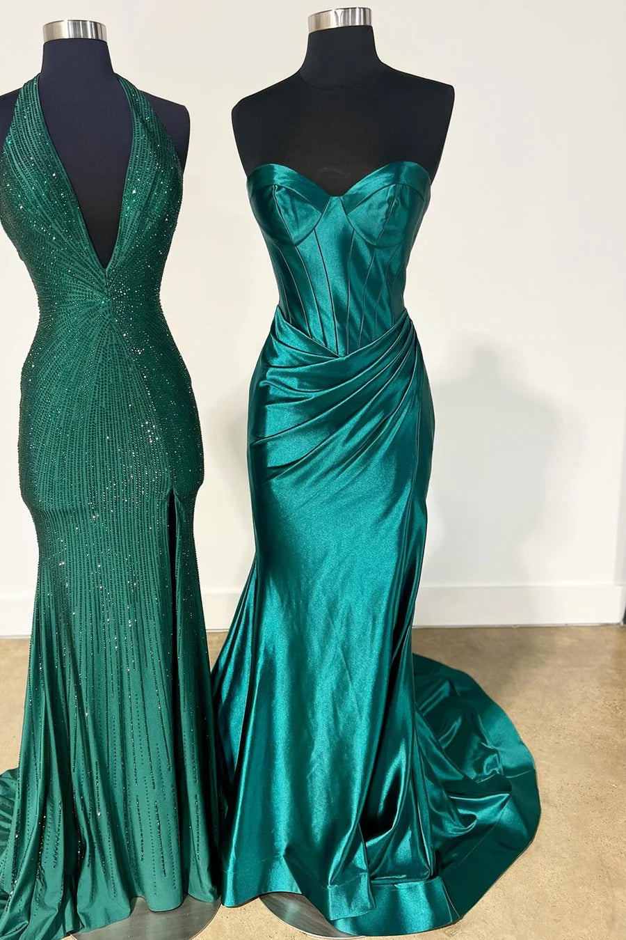Sweetheart Ruching Trumpet Long Dress with Slit
