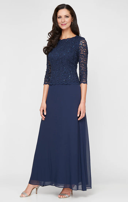 My Hers New Product Mother of The Bride Dress Long Gown with Sequin Lace Bodice Chiffon Skirt Elegant Simple Wedding Guests Dresses