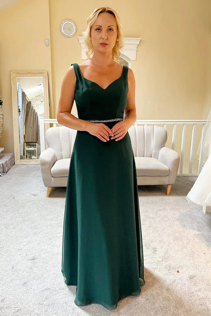 Chiffon V-Neck Backless Wedding Guest Dress