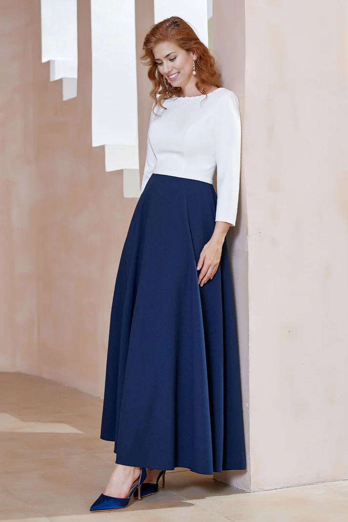 Fall November December Wedding Guest Dress Mother of the Groom / Bride Dresses A-Line Modest Scoop Tea-Length Dress