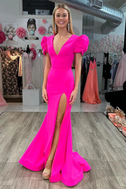 Elegant  Plunge V Cutout Back Mermaid Long Formal Dress