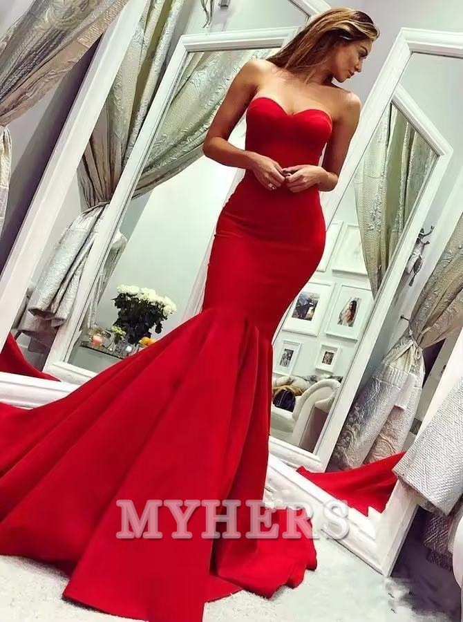 My Hers Charming Evening Dress Latest Elegant Long Female Sexy Dresses Formal Strapless Mermaid Wedding Guests Dresses
