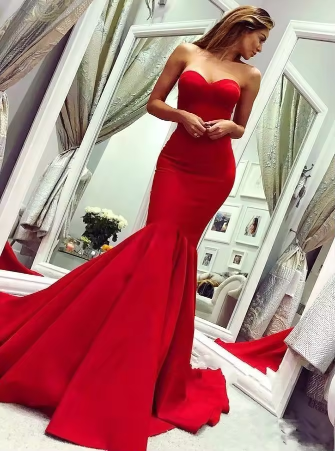 My Hers Charming Evening Dress Latest Elegant Long Female Sexy Dresses Formal Strapless Mermaid Wedding Guests Dresses