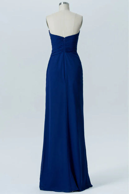 Strapless Ruched Column Bridesmaid Dress