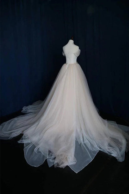 Ball Gown Tulle Sweetheart Lace up Bowknot Wedding Dresses