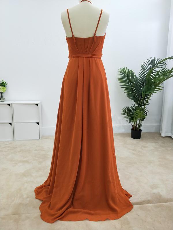 Charming Spaghetti Straps A-line Bridesmaid Dresses With Slit